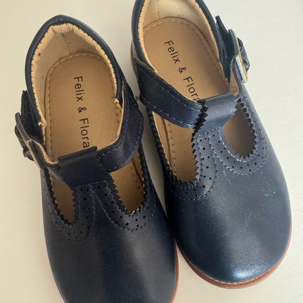 Felix & Flora Navy Kids Dress Shoes
